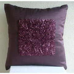 Plum Vintage Love - Plum Art Silk Throw Pillow Cover