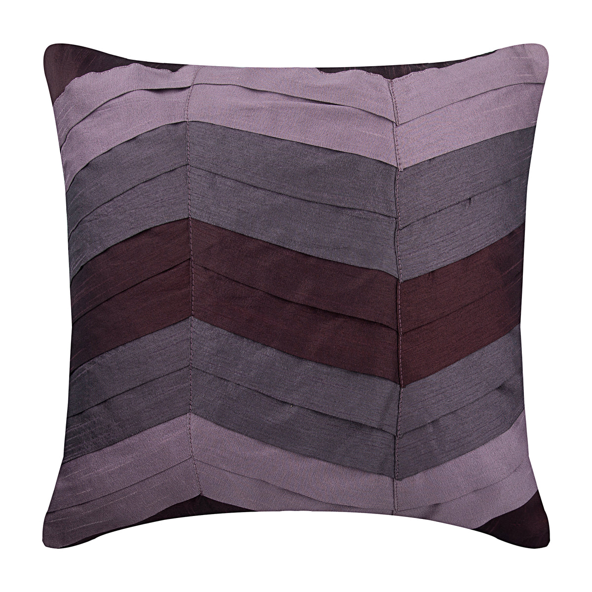 Plum Waves - Plum Art Silk Decorative Euro Sham