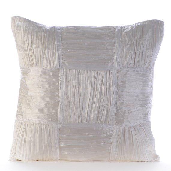 Pure Dreams - Ivory Crushed Art Silk Decorative Euro Sham