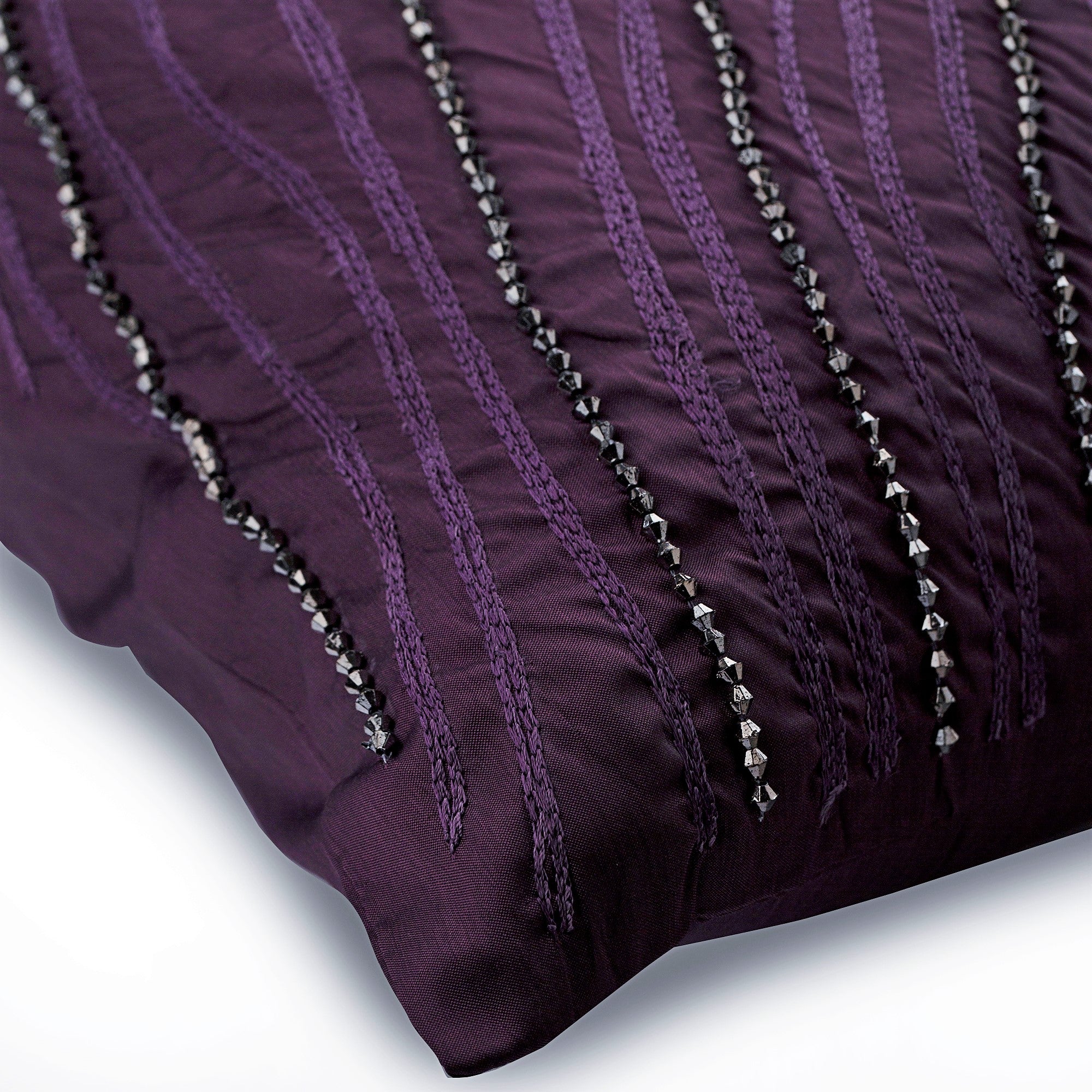 Purple Circuit - Plum Art Silk Throw Pillow Cover