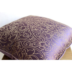 Purple Gold Damask - Purple Art Silk Throw Pillow Cover