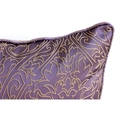 Purple Gold Damask - Purple Art Silk Throw Pillow Cover