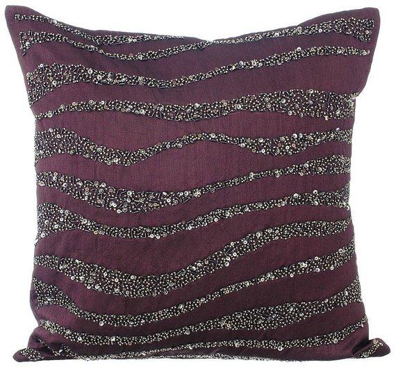 Purple Ripples Swirl Decorative Euro Sham