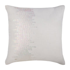 Rainbow Streaks - White Cotton Linen Decorative Euro Sham