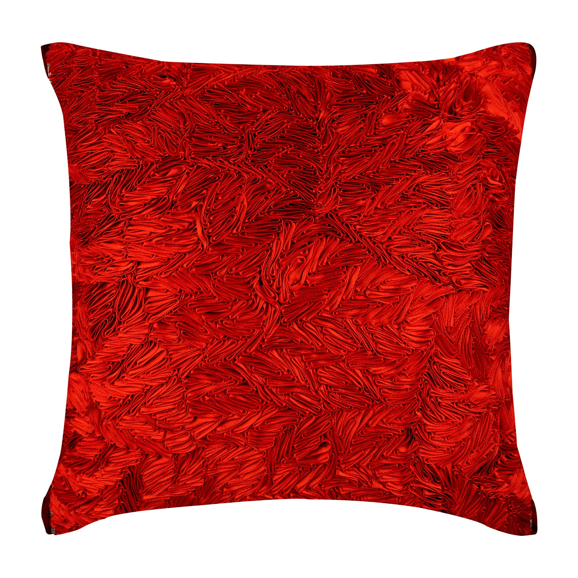 Red Hot Satin Ribbon Pillow Cover