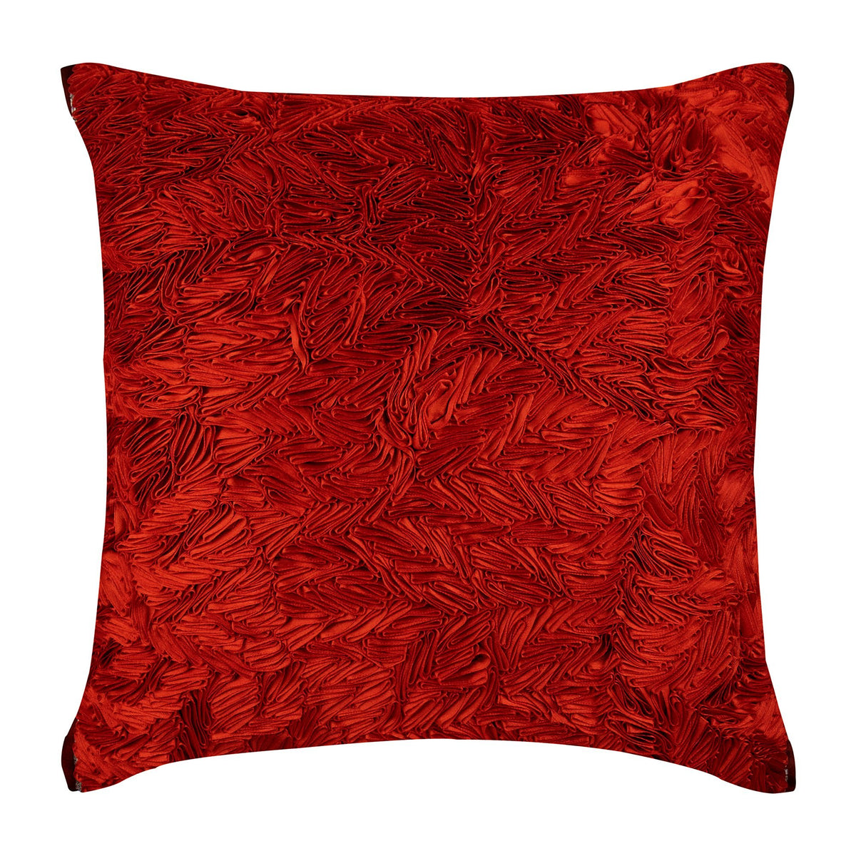Red Hot Satin Ribbon - Red Art Silk Decorative Euro Sham