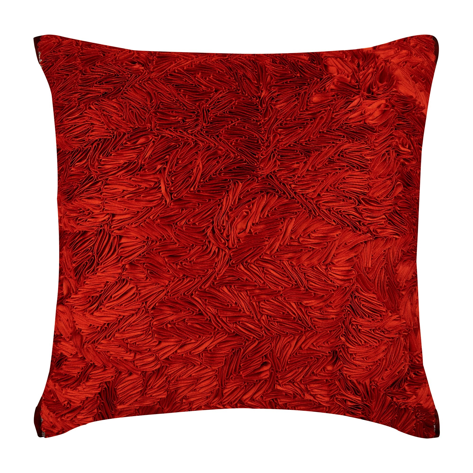 Red Hot Satin Ribbon Euro Sham