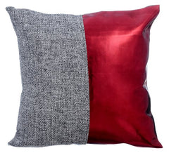 Red Light - Metallic Red Faux Leather Decorative Euro Sham