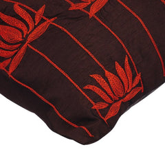 Red Lotuses Silk Throw Pillow Cover