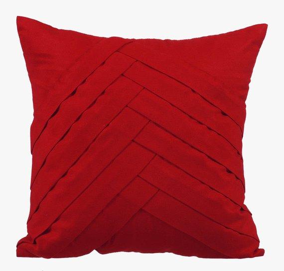 Red No Limits No Lines - Red Faux Suede Decorative Euro Sham