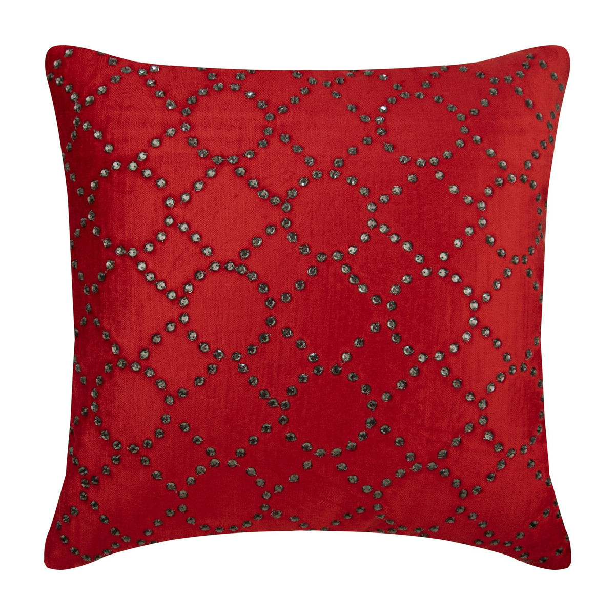 Red Velvet Crystal - Red Velvet Decorative Euro Sham