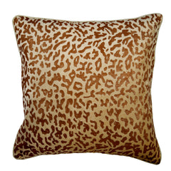 Roar - Beige Velvet Decorative Euro Sham