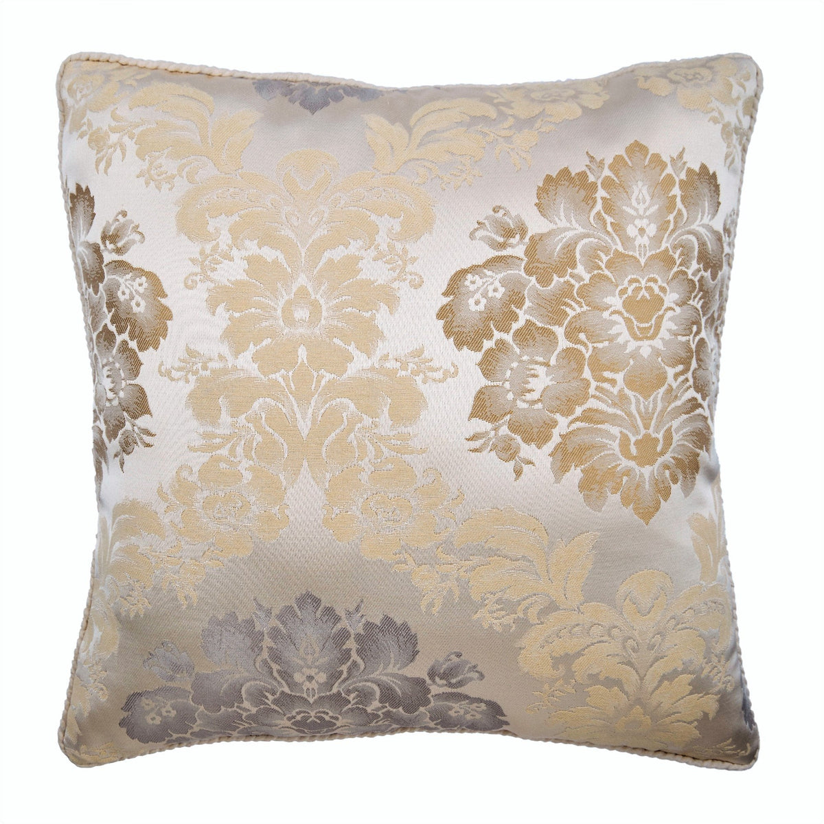 Rococo Fantasy - Beige Jacquard Silk Decorative Euro Sham