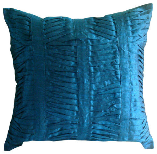 Royal Peacock Green - Royal Peacock Green Art Silk Throw Pillow Cover