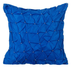 Night Texture - Navy Blue Taffeta Throw Pillow Cover