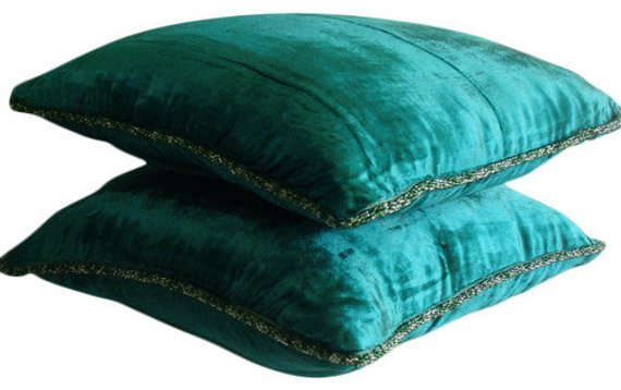Olive Shimmer - Olive Green Velvet Throw Pillow Cover