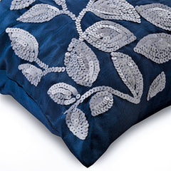 Royal Song - Royal Blue Art Silk Throw Pillow Cover