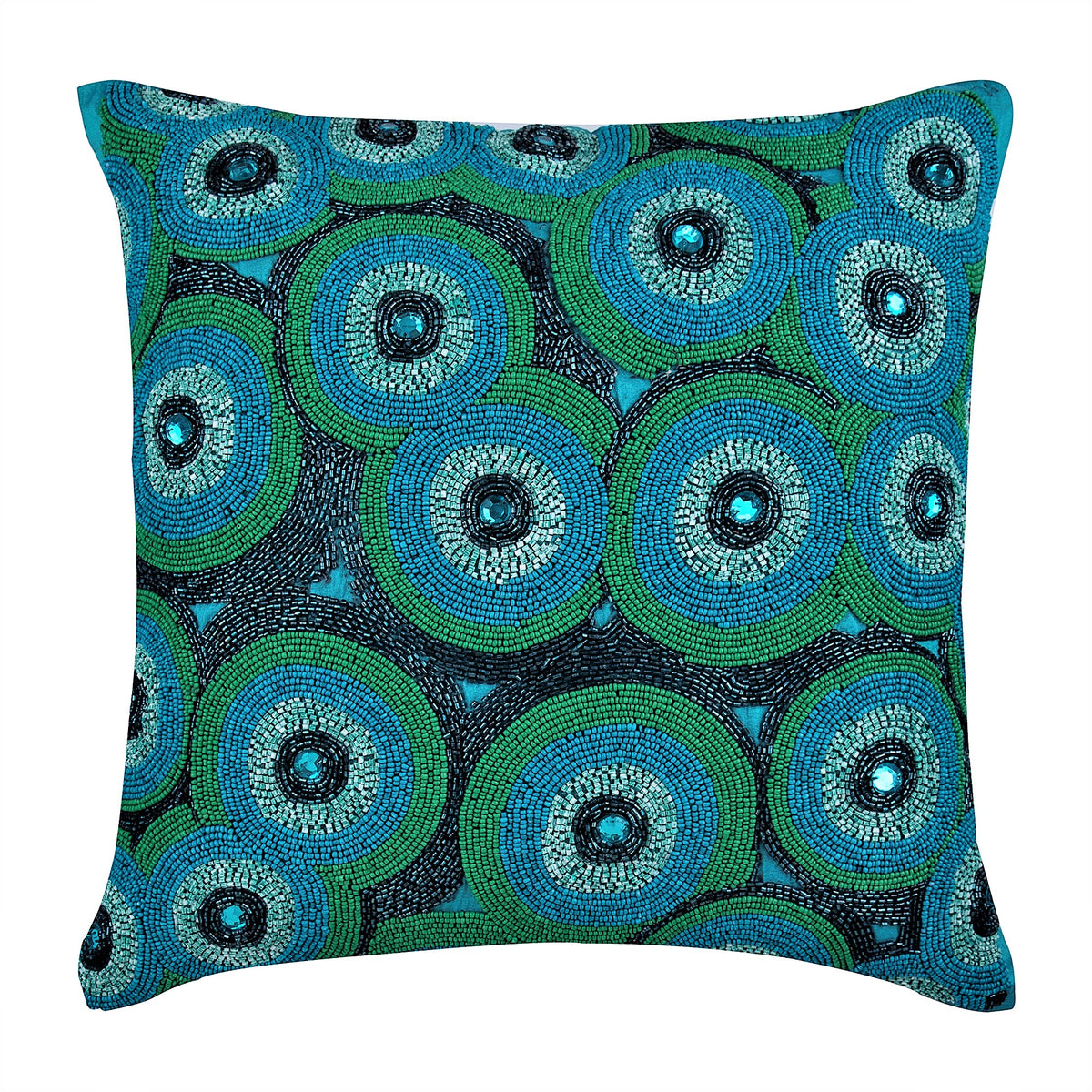 Sea Tornado Blue Throw Pillow Cover