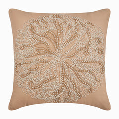 Sea Urchin - Beige Cotton Linen Decorative Euro Sham
