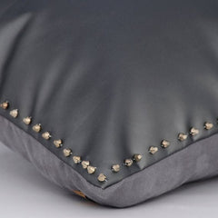 Silent Night - Gray Faux Leather Decorative Euro Sham