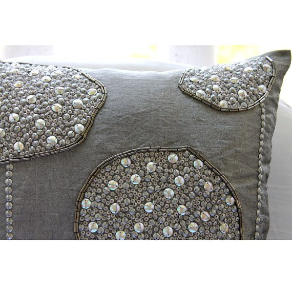 Silver Ball Bearings Art Silk Throw Pillow Cover