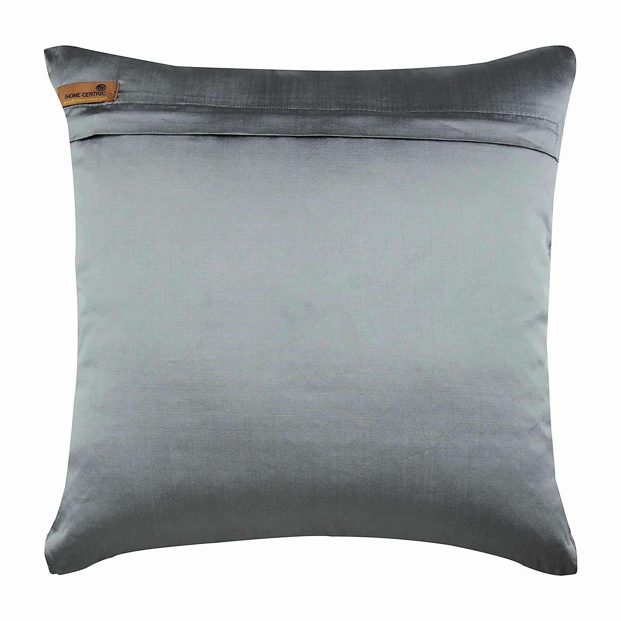 Silver Checkered - Silver Taffeta Throw Pillow Cover