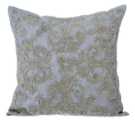 Silver Forever Silk Throw Pillow Cover