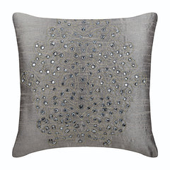 Silver Gold Damask Pillow Cover