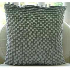 Silver Gray Lining - Silver Faux Suede Throw Pillow Cover