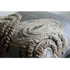 Silver Jute - Silver Art Silk Throw Pillow Cover