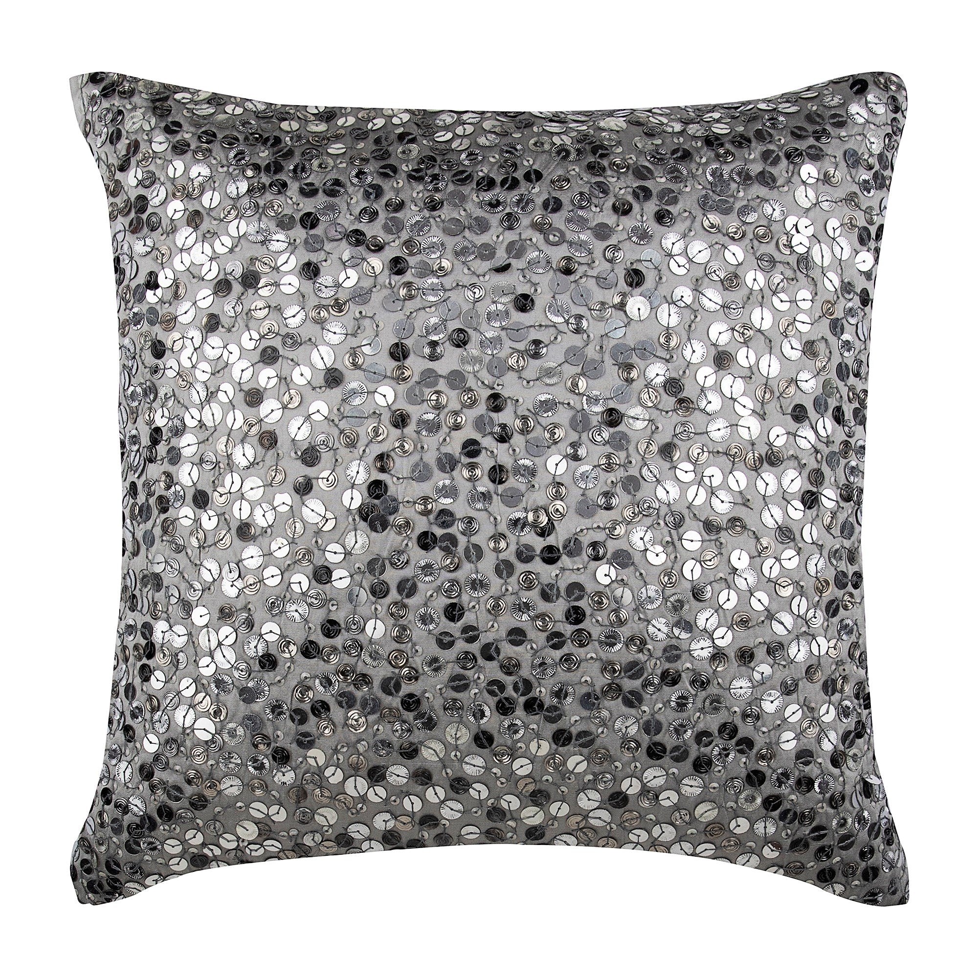 Silver Shine Silk Decorative Euro Sham