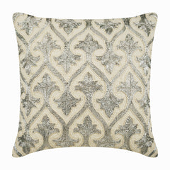 Silver Twinkles - Beige Linen Decorative Euro Sham