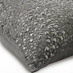 Silver Wedding - Silver Silk Throw Pillow Cover