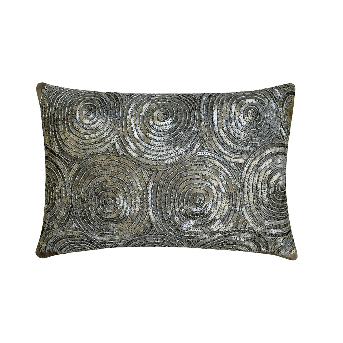 Silver Touch - Art Silk Silver Decorative Lumbar Pillow Cover
