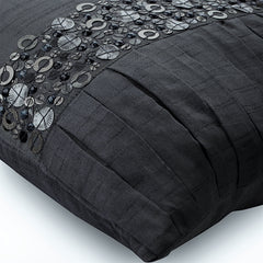 Simple Treasures - Charcoal Gray Art Silk Throw Pillow Cover