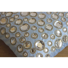 Sky Blue Diamonds - Light Blue Art Silk Throw Pillow Cover