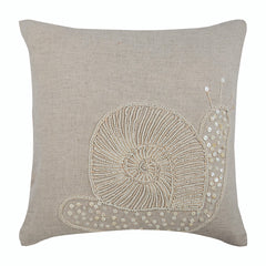Snail Pearls - Natural Beige Cotton Linen Decorative Euro Sham