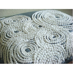 Snow Centric - Blue Art Silk Throw Pillow Cover