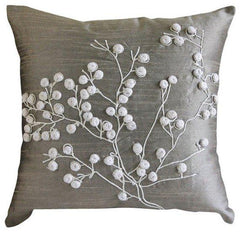 Snow Flowers Silk Decorative Euro Sham