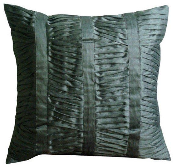 Royal Peacock Green - Royal Peacock Green Art Silk Throw Pillow Cover