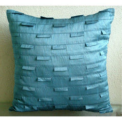 Sophistication - Teal Blue Art Silk Decorative Euro Sham