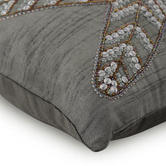 Starry Light - Gray Art Silk Throw Pillow Cover