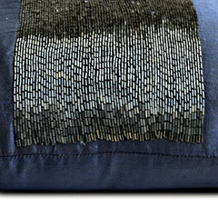 Striking Navy - Art Silk Blue Decorative Lumbar Pillow Cover