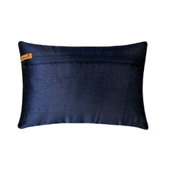 Striking Navy - Art Silk Blue Decorative Lumbar Pillow Cover
