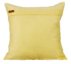 Summer Brewery - Yellow Cotton Linen Throw Pillow Cover