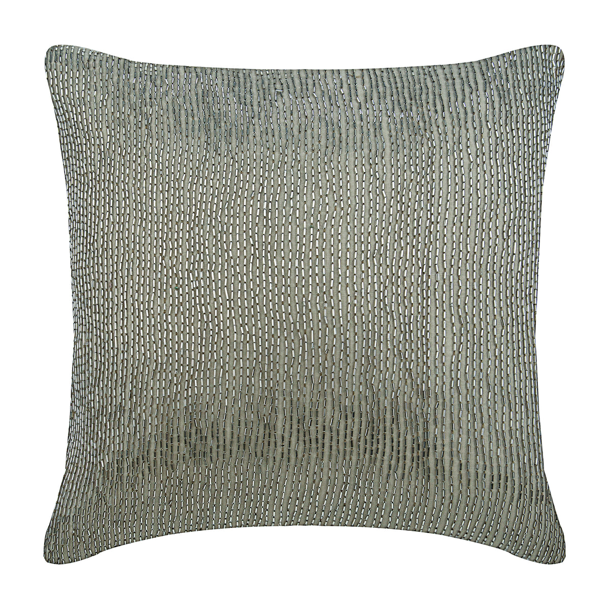 Taupe Silver Rain - Taupe Cotton Linen Decorative Euro Sham