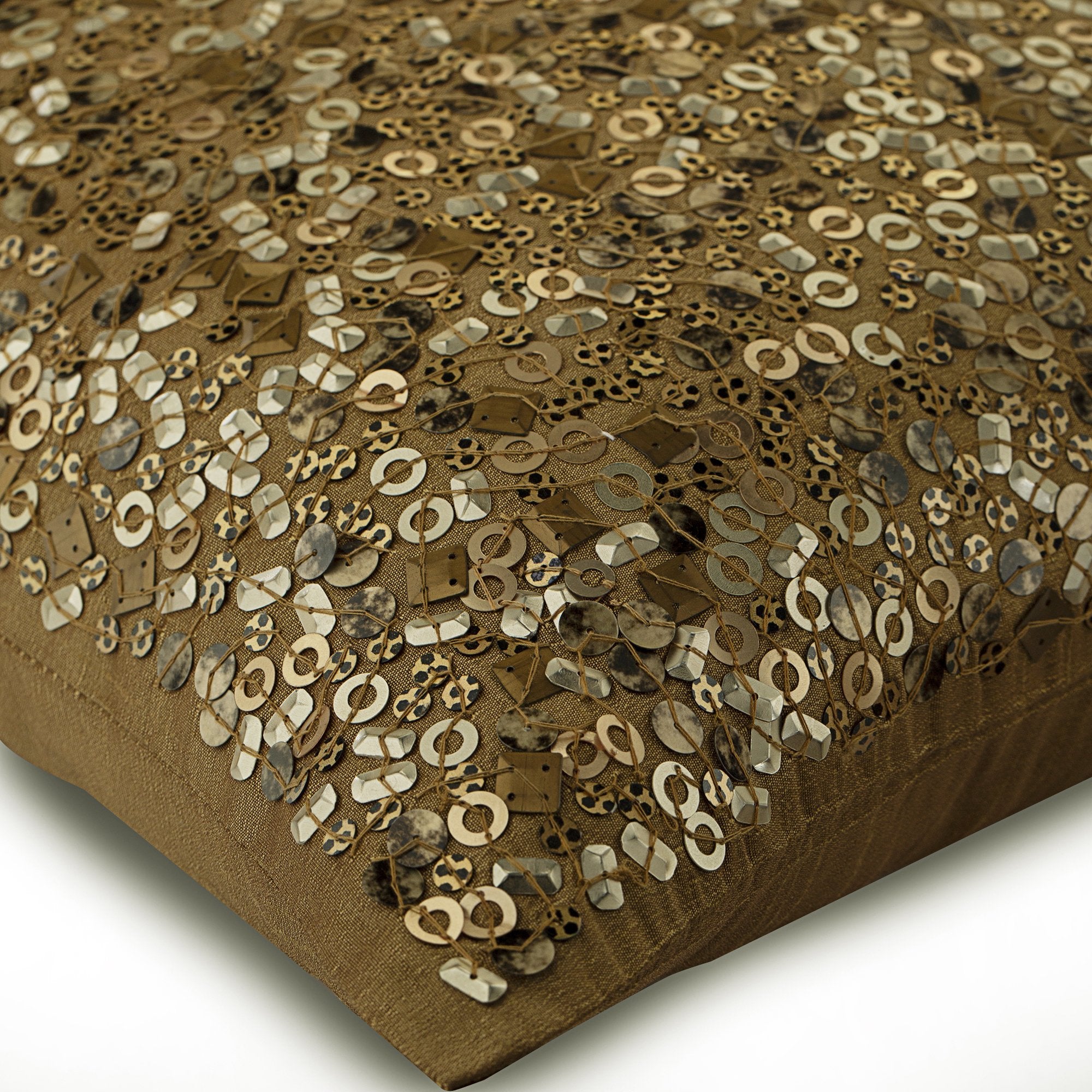 Textured Jaal Gold Decorative Euro Sham