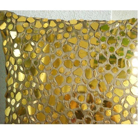 The Gold Mosiac Sequins Decorative Euro Sham