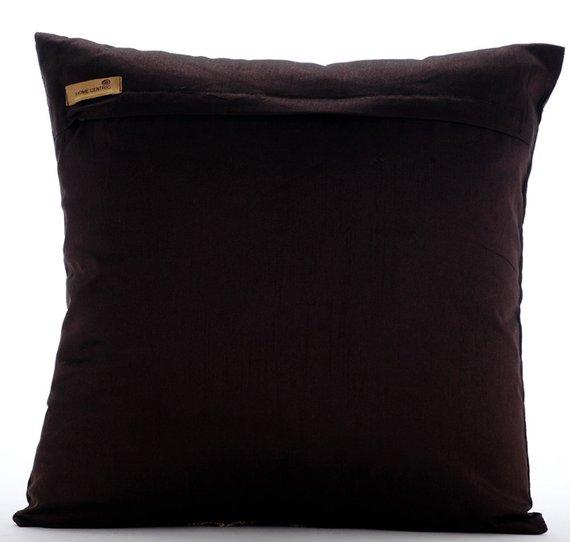Tibetain Monk Brown Silk Decorative Euro Sham