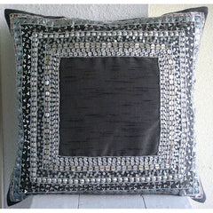 Treasure Trove - Charcoal Gray Art Silk Throw Pillow Cover